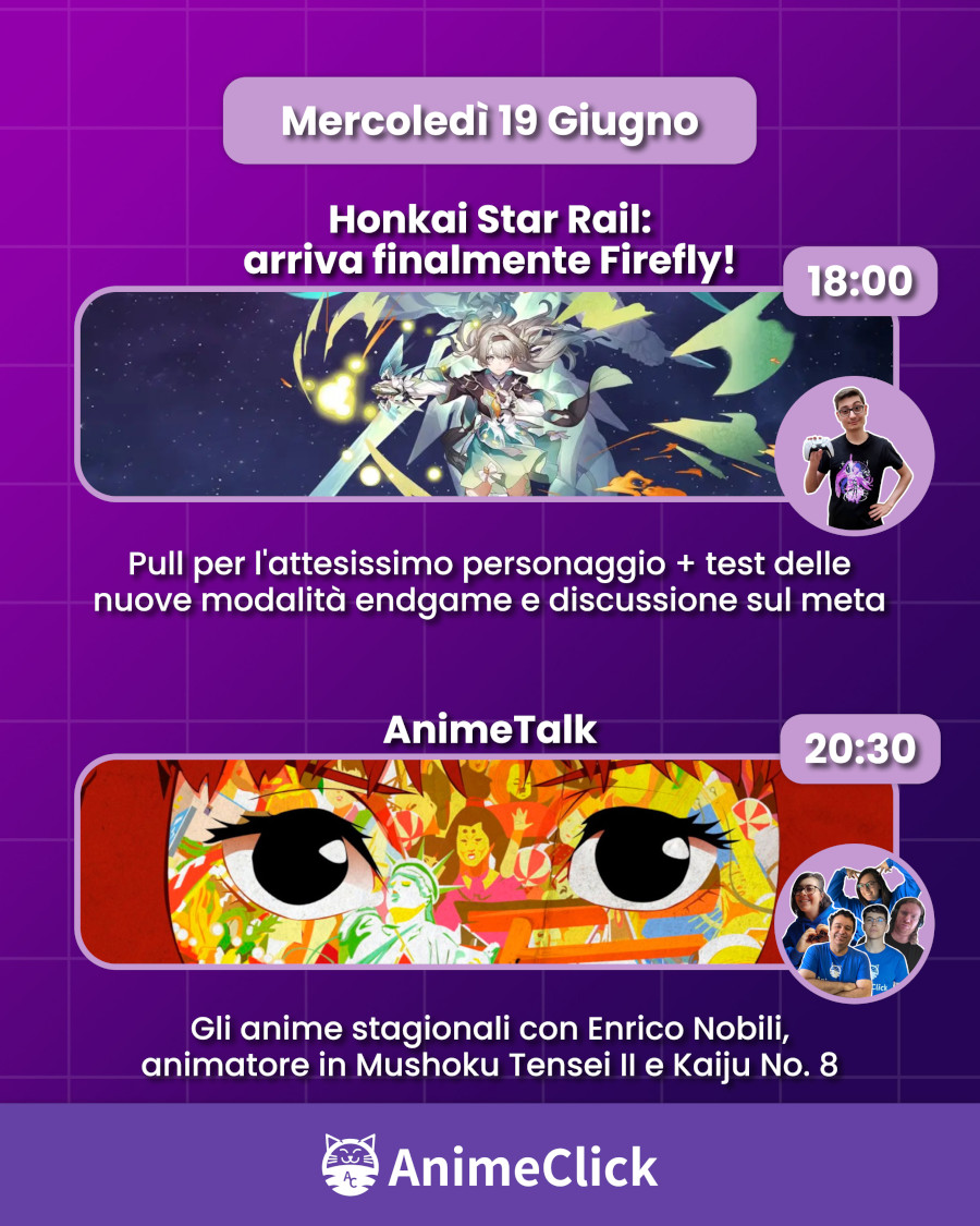 AnimeClick su Twitch: programma dal 17 al 23 giugno